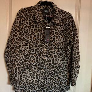 FDJ Leopard Print Wool Shacket new with tag size S